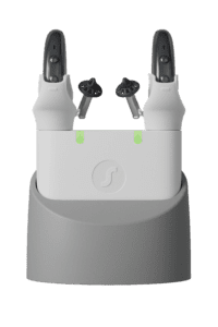 Multi Charger with stand perspective with hearing aids